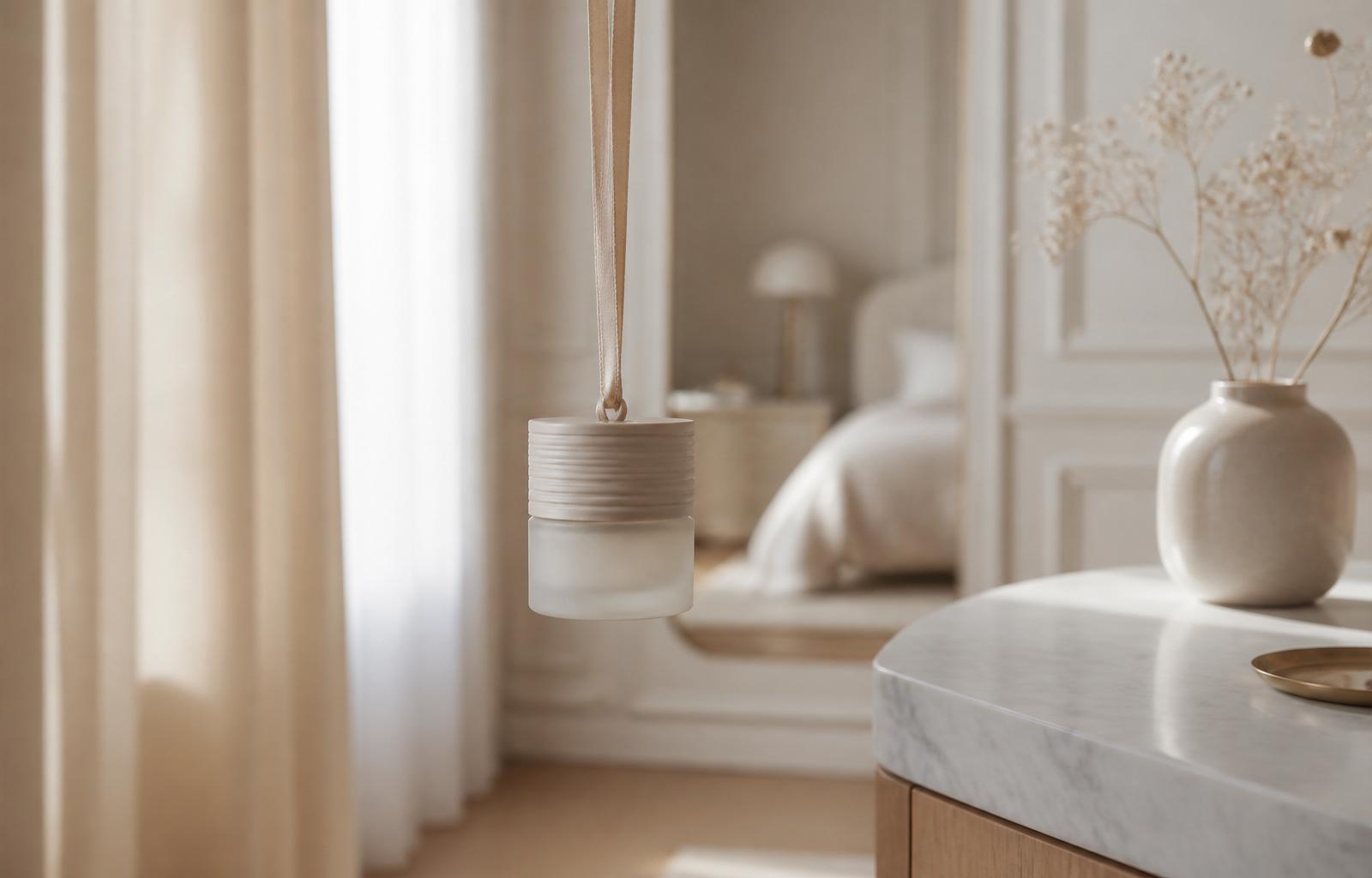 Diffuseur parfumé Muscariem dans un intérieur lumineux et raffiné